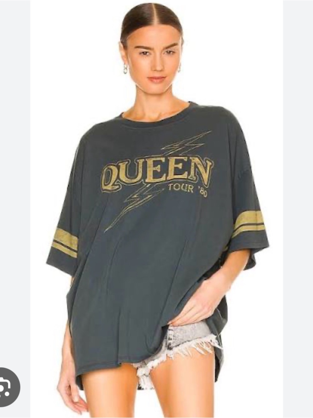 Free people x Daydreamer LA  Queen Tour Oversized Tee - Black oversized vintage
